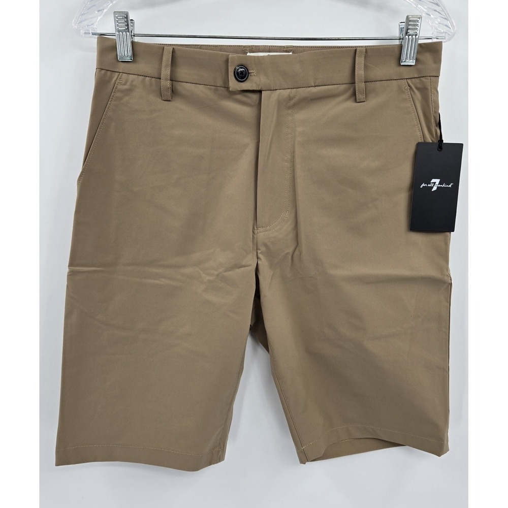 7 FOR ALL MANKIND Shorts Mens 30 Brown Flat Front Regular Fit‎ Stretch Waist